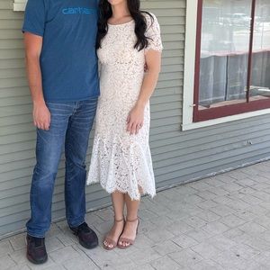 I Can't Resist White Lace Midi Dress from Red Dress Boutique